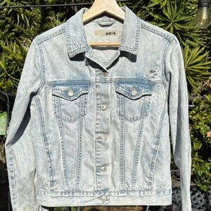 Topshop Acid Wash Blue Jean Jacket